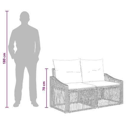 Havesofa Sæt 8 stk. Grå polyrattan