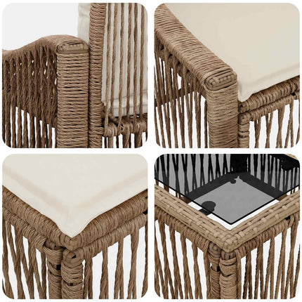 Havesofa Sæt 8 stk. Beige polyrattan