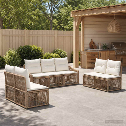 Havesofa Sæt 7 stk. Beige polyrattan