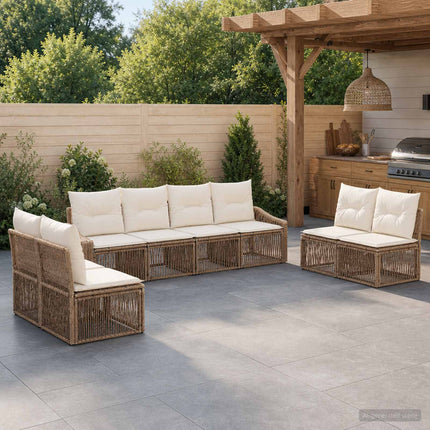 Havesofa Sæt 8 stk. Beige polyrattan