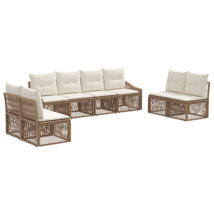 Havesofa Sæt 8 stk. Beige polyrattan