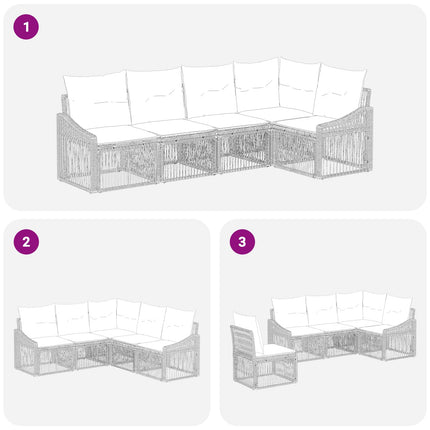 Havesofa Sæt 5 stk. Beige polyrattan