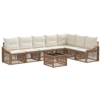 Havesofa Sæt 8 stk. Beige polyrattan