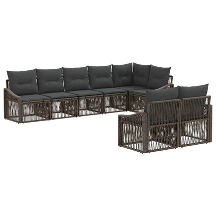Havesofa Sæt 8 stk. Grå polyrattan