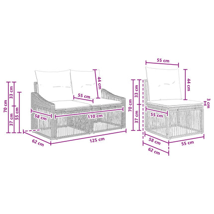 Havesofa Sæt 6 stk. 6-Antal sæder Beige polyrattan