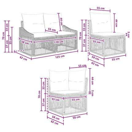 Havesofa Sæt 7 stk. 7-Antal sæder Beige polyrattan