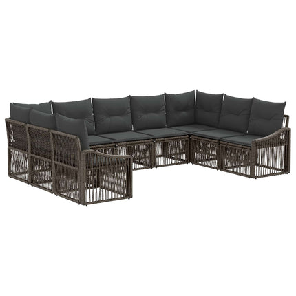 Havesofa Sæt 9 stk. Grå polyrattan