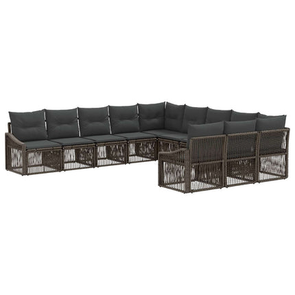 Havesofa Sæt 11 stk. Grå polyrattan