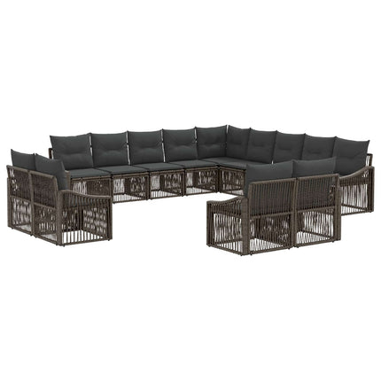 Havesofa Sæt 13 stk. Grå polyrattan