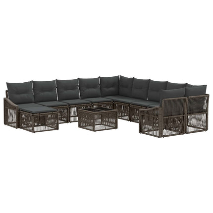 Havesofa Sæt 12 stk. Grå polyrattan