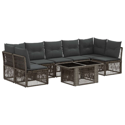 Havesofa Sæt 7 stk. Grå polyrattan