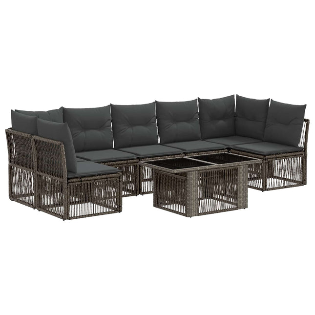 Havesofa Sæt 7 stk. Grå polyrattan
