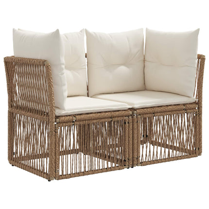 Havesofa Sæt 5 stk. Beige polyrattan