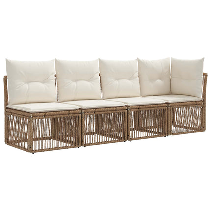 Havesofa Sæt 7 stk. Beige polyrattan