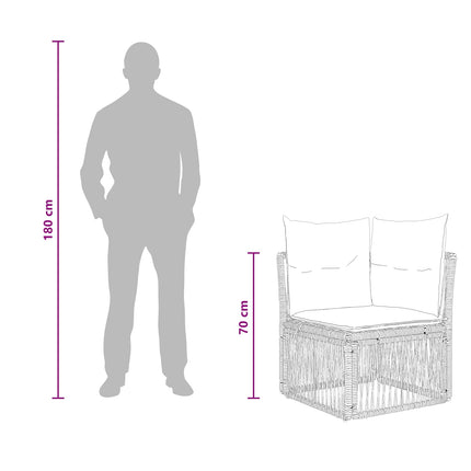 Havesofa Sæt 10 stk. Grå polyrattan