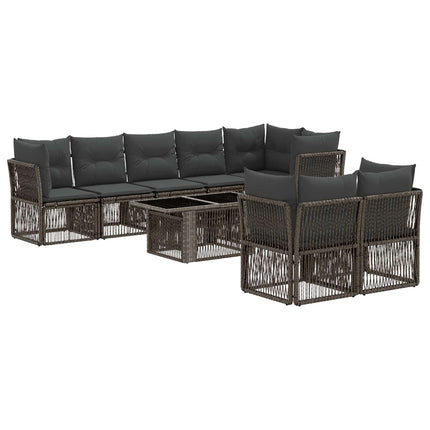 Havesofa Sæt 8 stk. Grå polyrattan