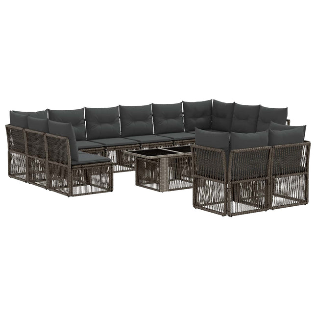 Havesofa Sæt 13 stk. Grå polyrattan