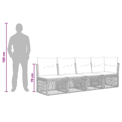 Havesofa Sæt 13 stk. Grå polyrattan