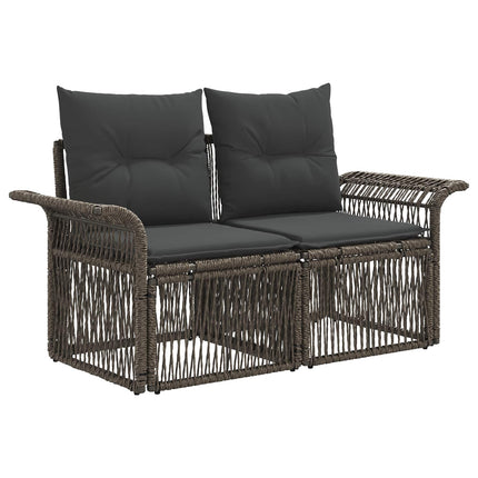 Havesofa Sæt 13 stk. Grå og Mørkegrå polyrattan