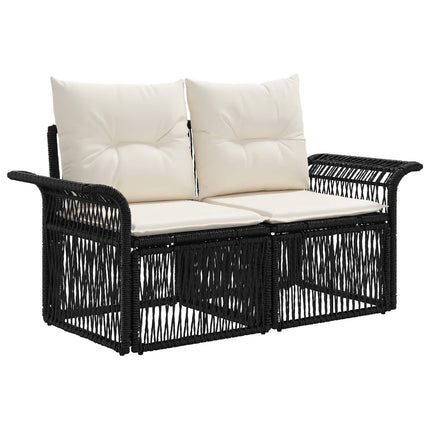 Havesofa Sæt 10 stk. Sort og Cremehvid polyrattan