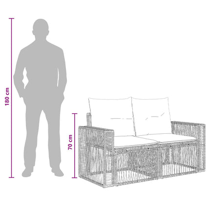 Havesofa Sæt 5 stk. Sort og Cremehvid polyrattan