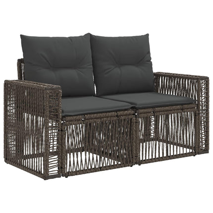 Havesofa Sæt 9 stk. Grå og Mørkegrå polyrattan