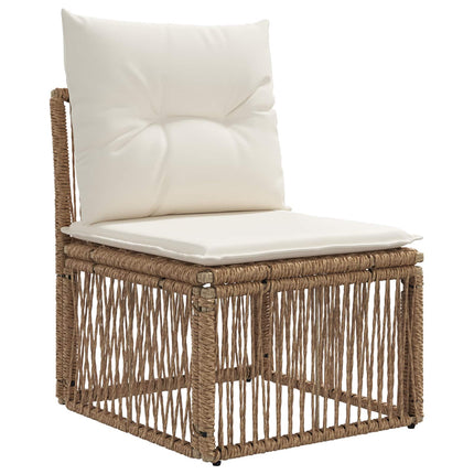 Havesofa Sæt 5 stk. Beige og cremehvid polyrattan