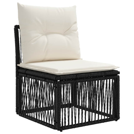Havesofa Sæt 10 stk. Sort og Cremehvid polyrattan