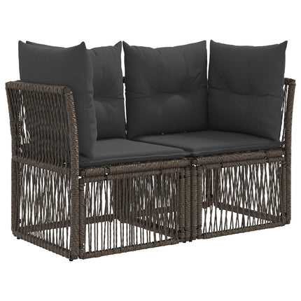 Havesofa Sæt 11 stk. Grå og Mørkegrå polyrattan
