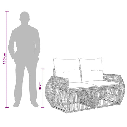 Havesofa Sæt 8 stk. Sort og Cremehvid polyrattan