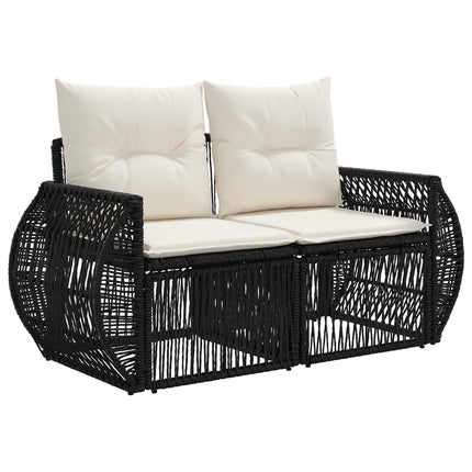 Havesofa Sæt 8 stk. Sort og Cremehvid polyrattan