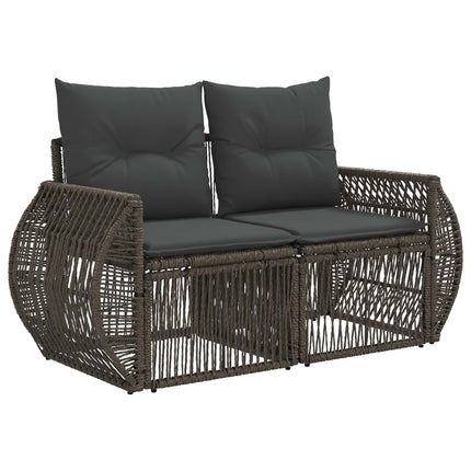 Havesofa Sæt 9 stk. Grå og Mørkegrå polyrattan