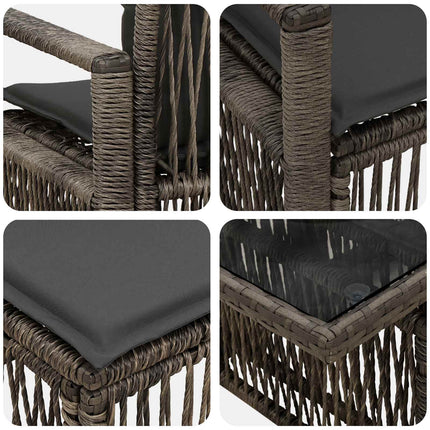 Havesofa Sæt 7 stk. Grå og Mørkegrå polyrattan