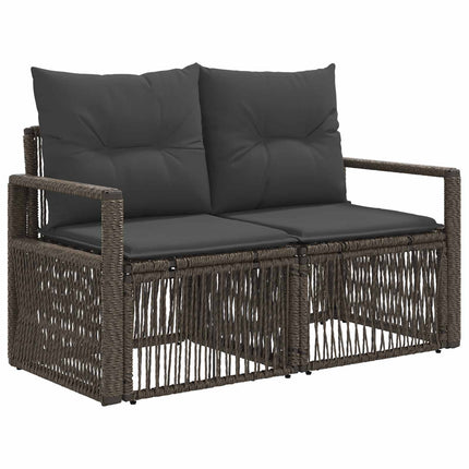 Havesofa Sæt 11 stk. Grå og Mørkegrå polyrattan