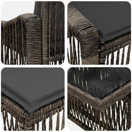 Havesofa Sæt 8 stk. Grå og Mørkegrå polyrattan