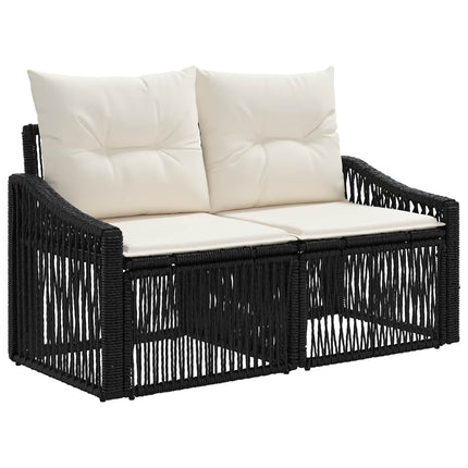 Havesofa Sæt 8 stk. Sort og Cremehvid polyrattan
