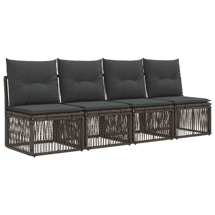 Havesofa Sæt 7 stk. Grå og Mørkegrå polyrattan