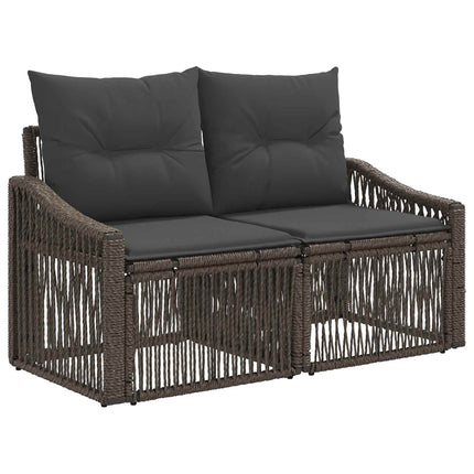 Havesofa Sæt 10 stk. Grå og Mørkegrå polyrattan