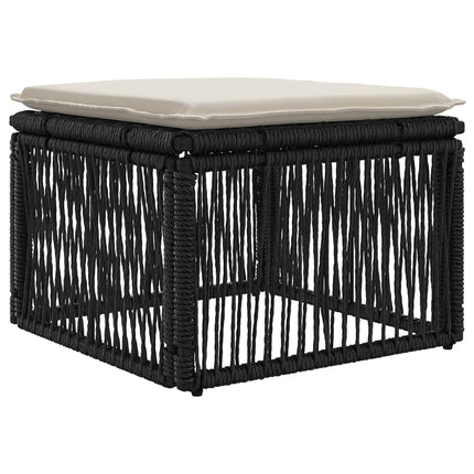 Havesofa Sæt 9 stk. Sort og Cremehvid polyrattan