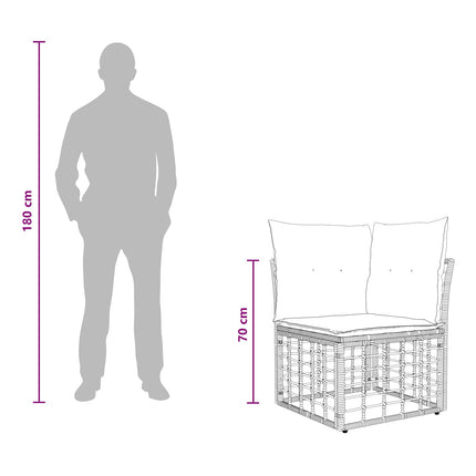 Udendørs sofagruppe med pude 3 pcs Sort Polyester