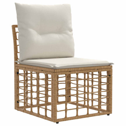 Havesofa Sæt 10 stk. Naturlig og Creme Hvid polyrattan