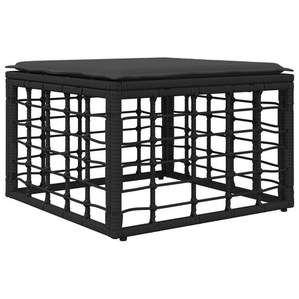 Havesofa Sæt 8 stk. Sort og Mørkegrå polyrattan