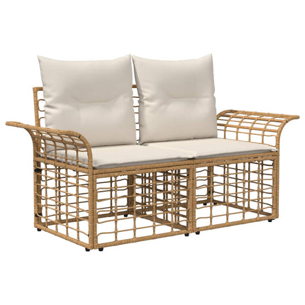 Havesofa Sæt 13 stk. Naturlig og Creme Hvid polyrattan