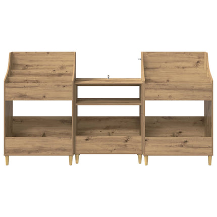 Mediehylle Sæt 3 stk. Artisan-eg 212 x 46 x 112 cm