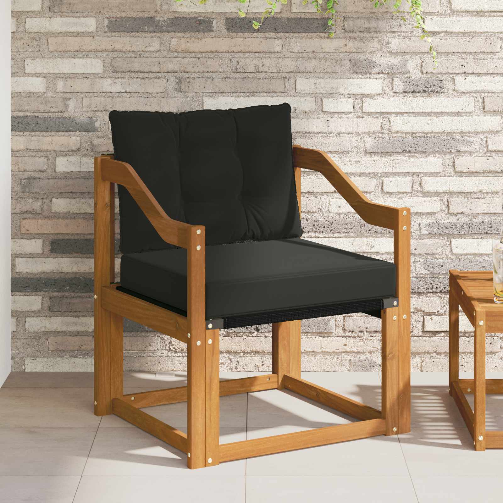 2 Stk Udendrs sofa Massivt Akacietr Naturfarvet
