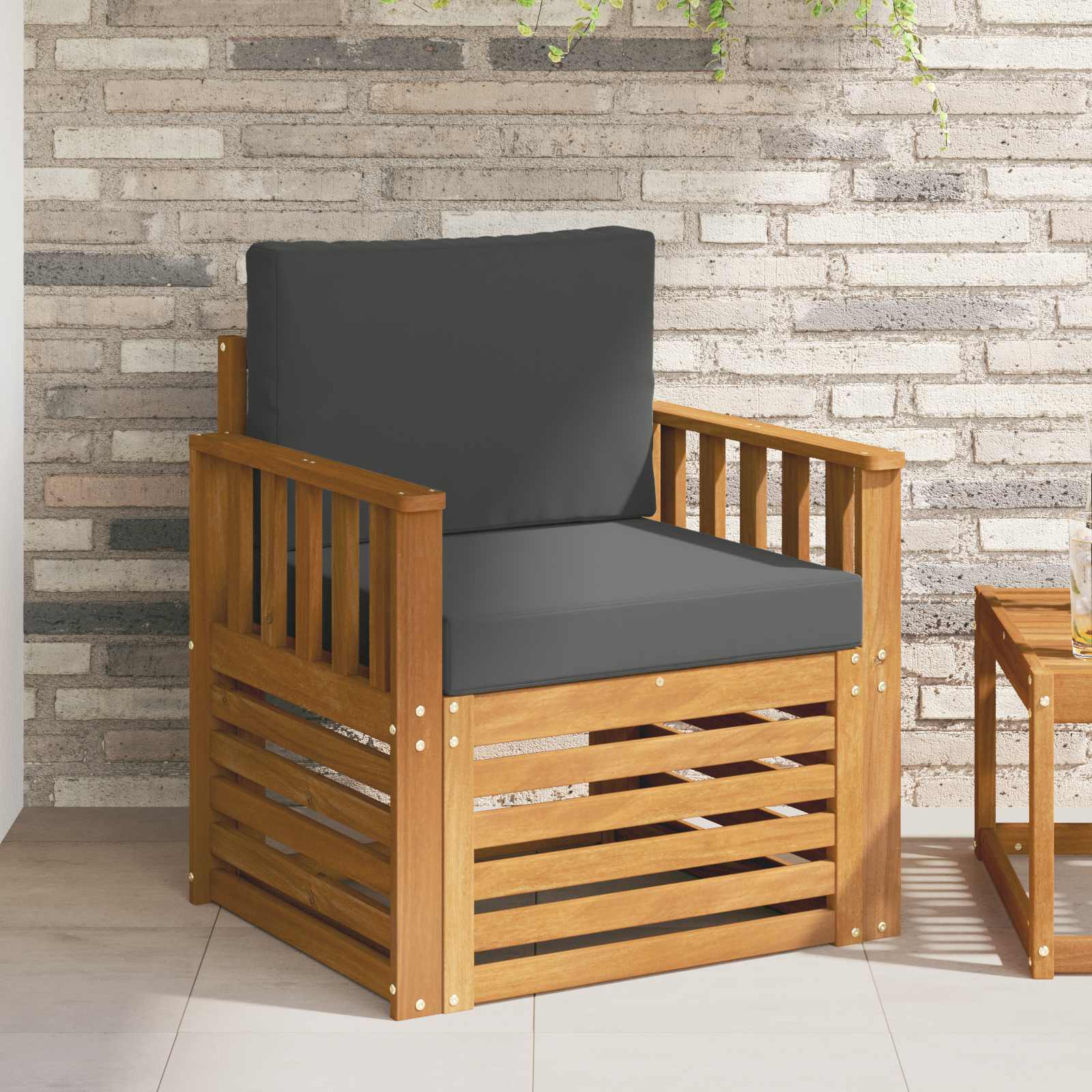 Udendørs sofa Soli Akacietræ og polyester Naturfarvet