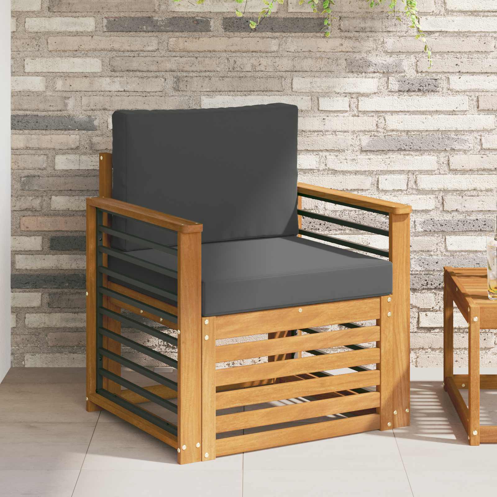 Udendørs sofa Soli Akacietræ og polyester Naturfarvet