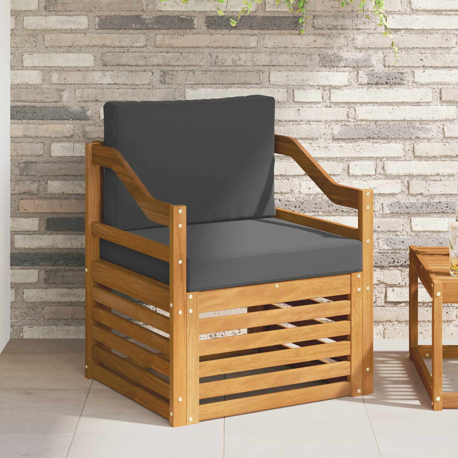 Udendørs sofa Soli Akacietræ og polyester Naturfarvet