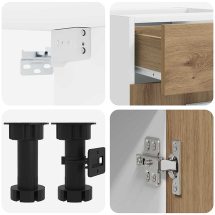 Køkken enhed LYON 8 pcs Artisan-eg Konstrueret træ