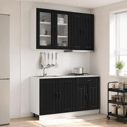 Køkken enhed LUCCA 4 pcs Sort Konstrueret træ